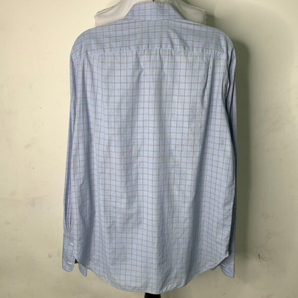 Borrelli Napoli Men's Blue Plaid Long Sleeve Button Down Shirt Size 15 1/2 - Picture 9 of 16